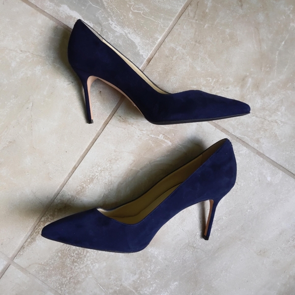 New! 🎉HP🎉 Sarah Flint Navy Blue Suede 85mm Perfect Pump Euro 40 US 9 - Picture 5 of 9